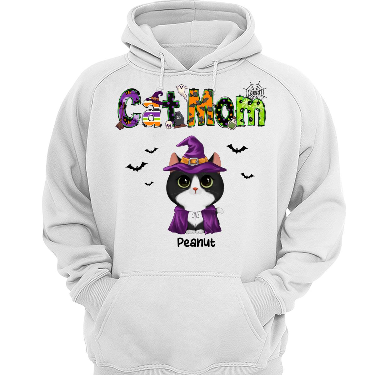 Halloween Watercolor Cute Cats Cat Mom Personalized Shirt