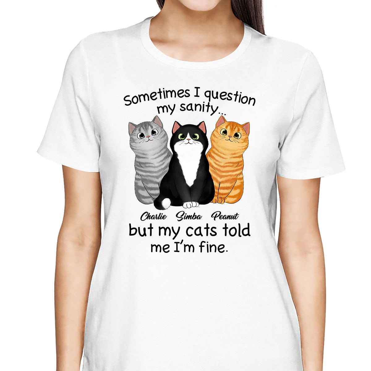 Sometimes I Question My Sanity Gift For Cat Lovers Personalized Shirt