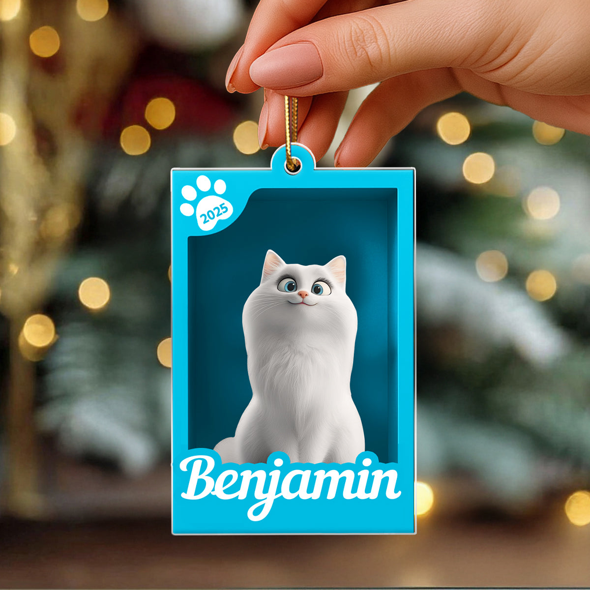 Cute Pet In Toy Box - Personalized Acrylic Ornament - Christmas Gift For Dog Cat Lovers