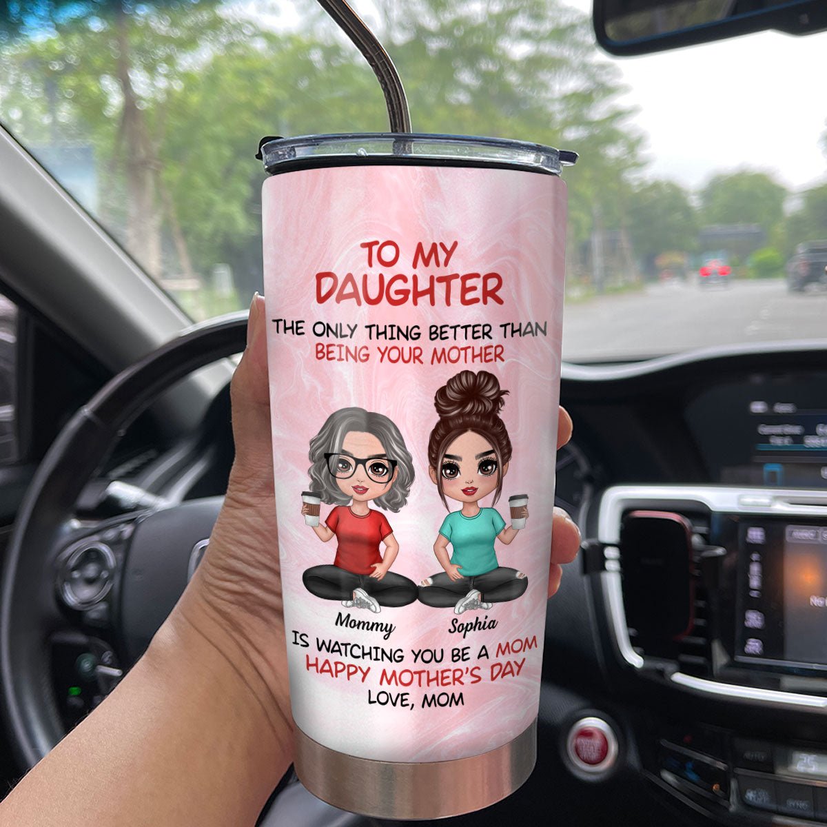 To My Daughter Doll Women Happy Mother‘s Day Personalized Tumbler