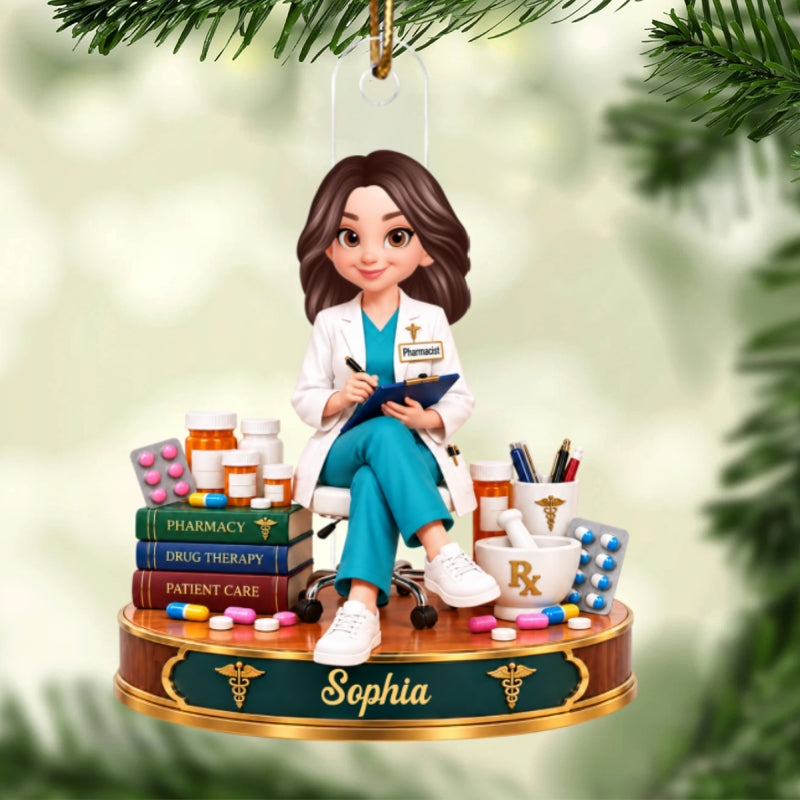Proud Pharmacist - Personalized Acrylic Ornament - Christmas Gift For Pharmacist