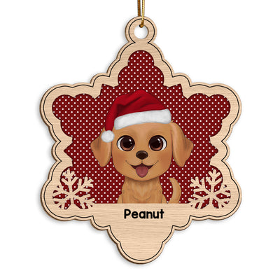 Funny Dog Christmas Gift For Dog Lover Snowflake Personalized Wooden Ornament