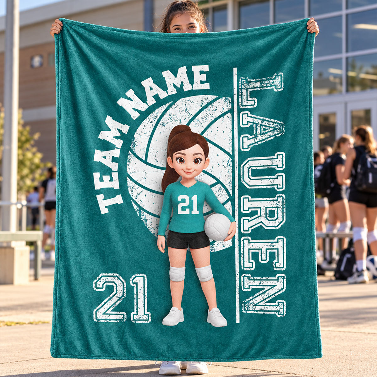 Custom Team Name Volleyball Player - Personalized Fleece Blanket - Soccer Senior Gift, Christmas Gift for Daughter, Son, Grandkids