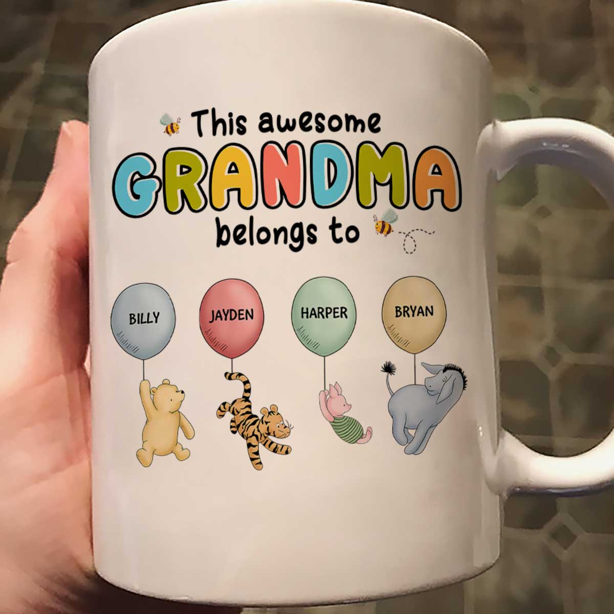This Grandma Mom Belongs To Cute Characters Personalized Mug