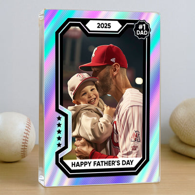 Premium Baseball Card Personalized Acrylic Block Plaque, Father's Day Gift for Dads, Gift for Husband