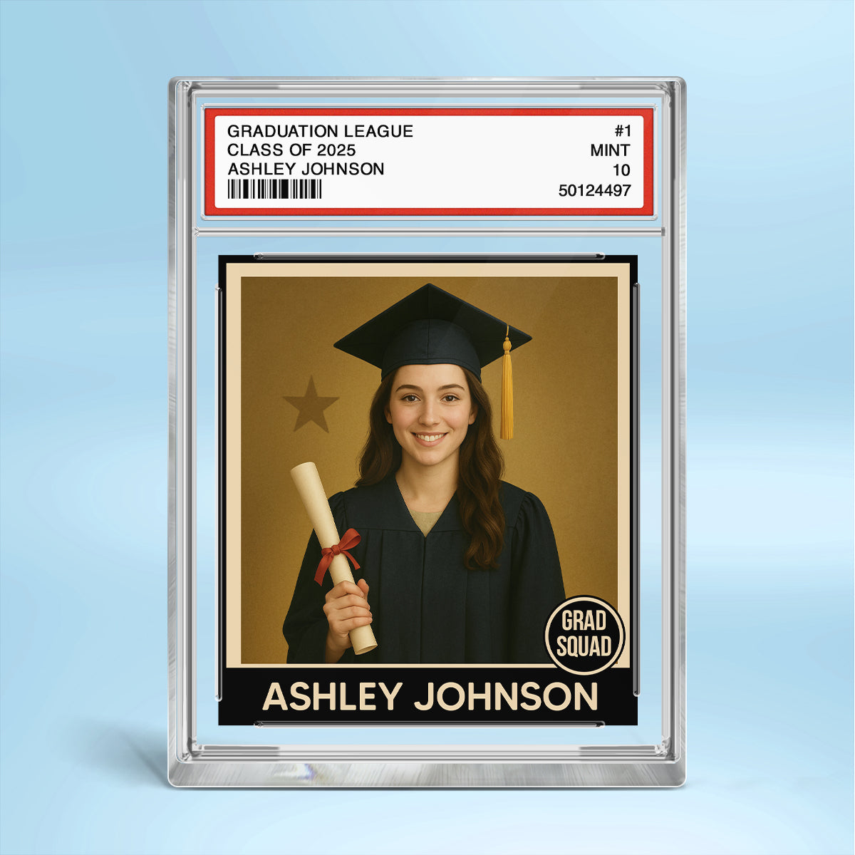 Graduation Gift Graduate Trading Card Style Personalized Acrylic Block Plaque, Unique Keepsake, Graduation Gift
