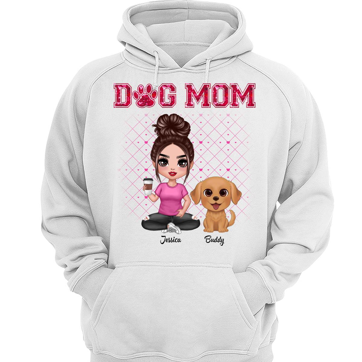 Dog Mom Watercolor Cute Dogs Valentine‘s Day Personalized Shirt