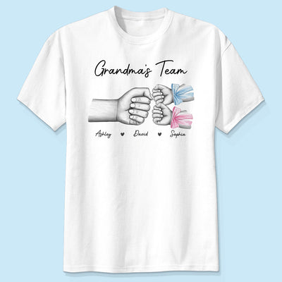 Grandma Mom‘s Team Fist Bump With Bows Personalized Shirt