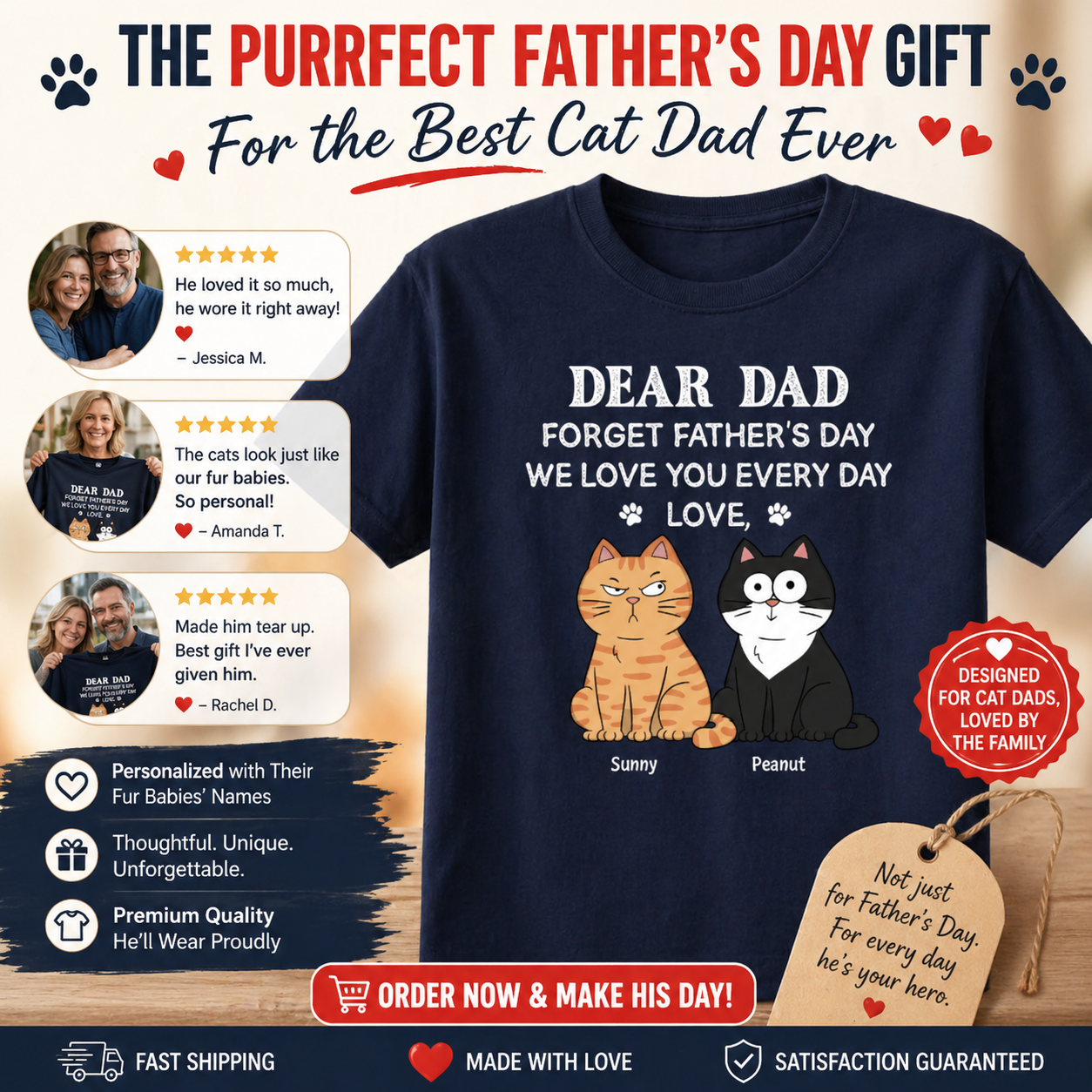 Forget Father's Day We Love You Every Day Gift For Cat Lover Personalized Shirt