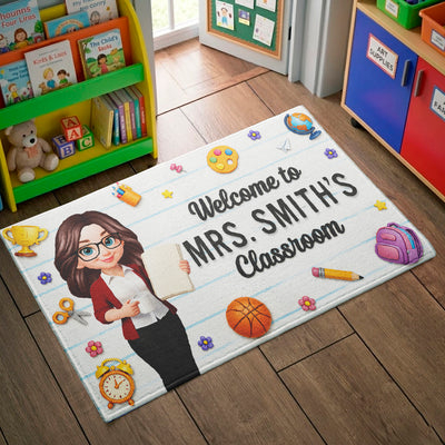 Cute Teacher Welcome Classroom - Personalized Doormat - Back To School Gift For Teacher, Classroom Decor