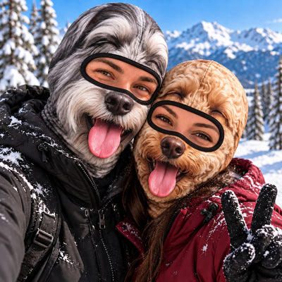 Custom Dog Cat Funny Realistic Photo - Personalized Balaclava Mask - Hilarious Winter Gift for Skiers, Funny Christmas Gift for Husband, Wife, Coworkers, Family