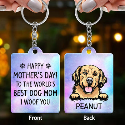 Happy Mother‘s Day Dog Mom Galaxy Personalized Acrylic Keychain