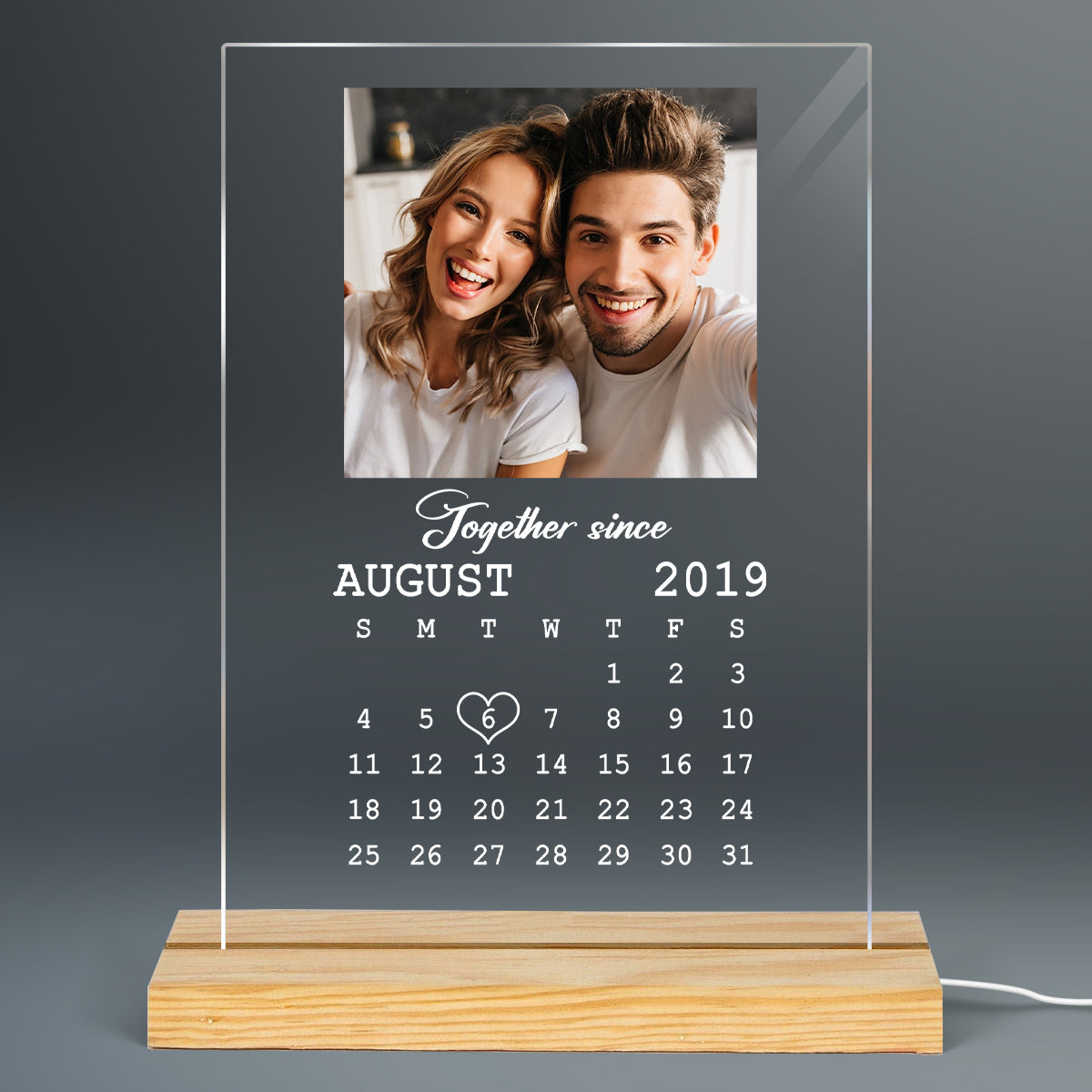 The Best Day Ever Couple Photo Personalized LED Night Light Acrylic LED Lamp