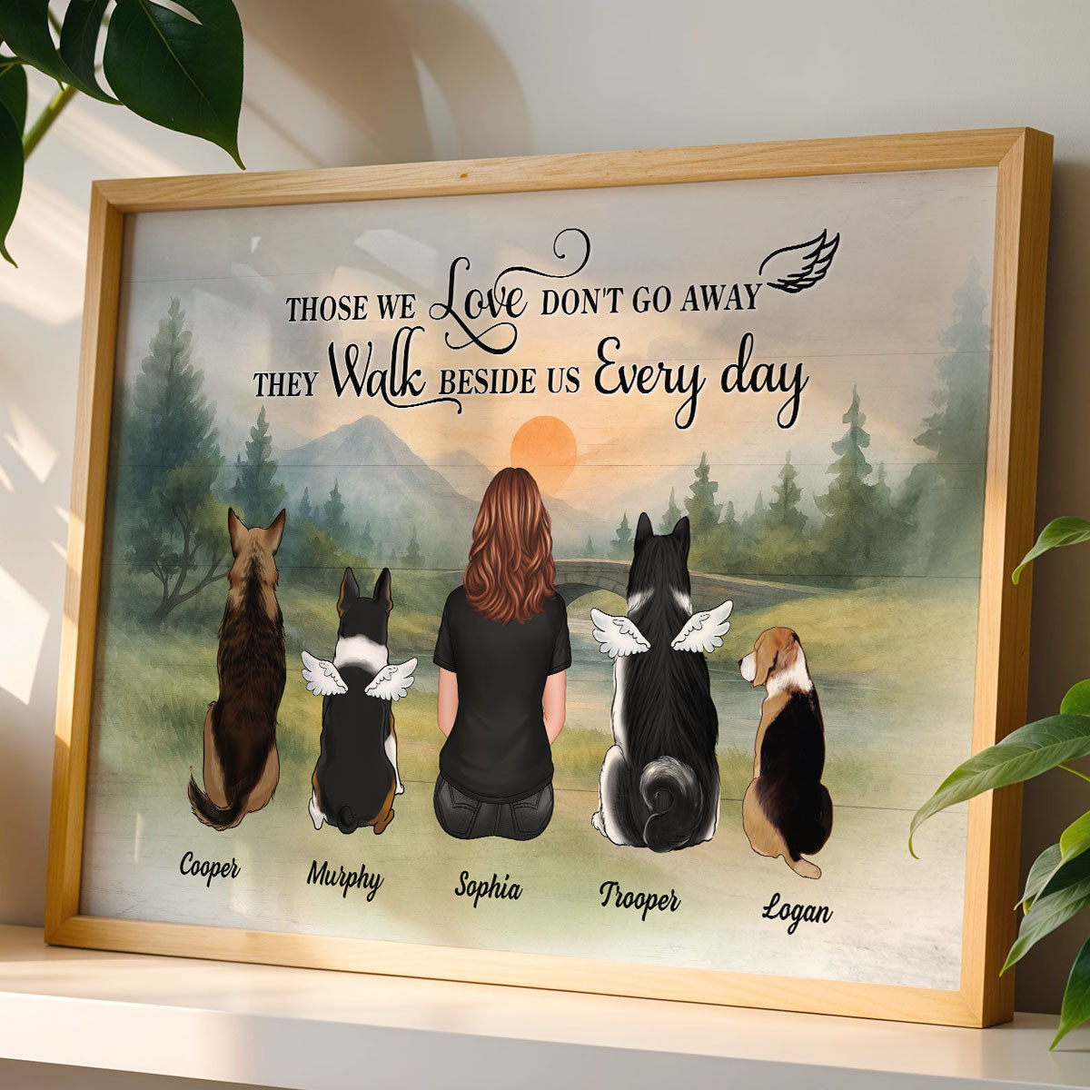 Retro Vintage Mountain Landscape Pet Dog Cat Memorial Personalized Poster