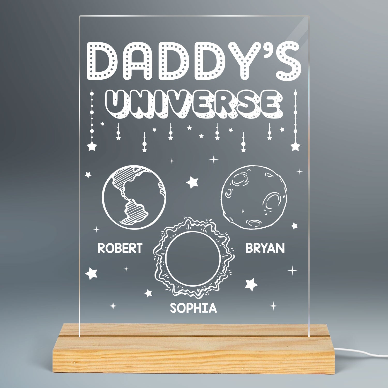 Daddy‘s Universe Personalized Rectangle Acrylic LED Night Light