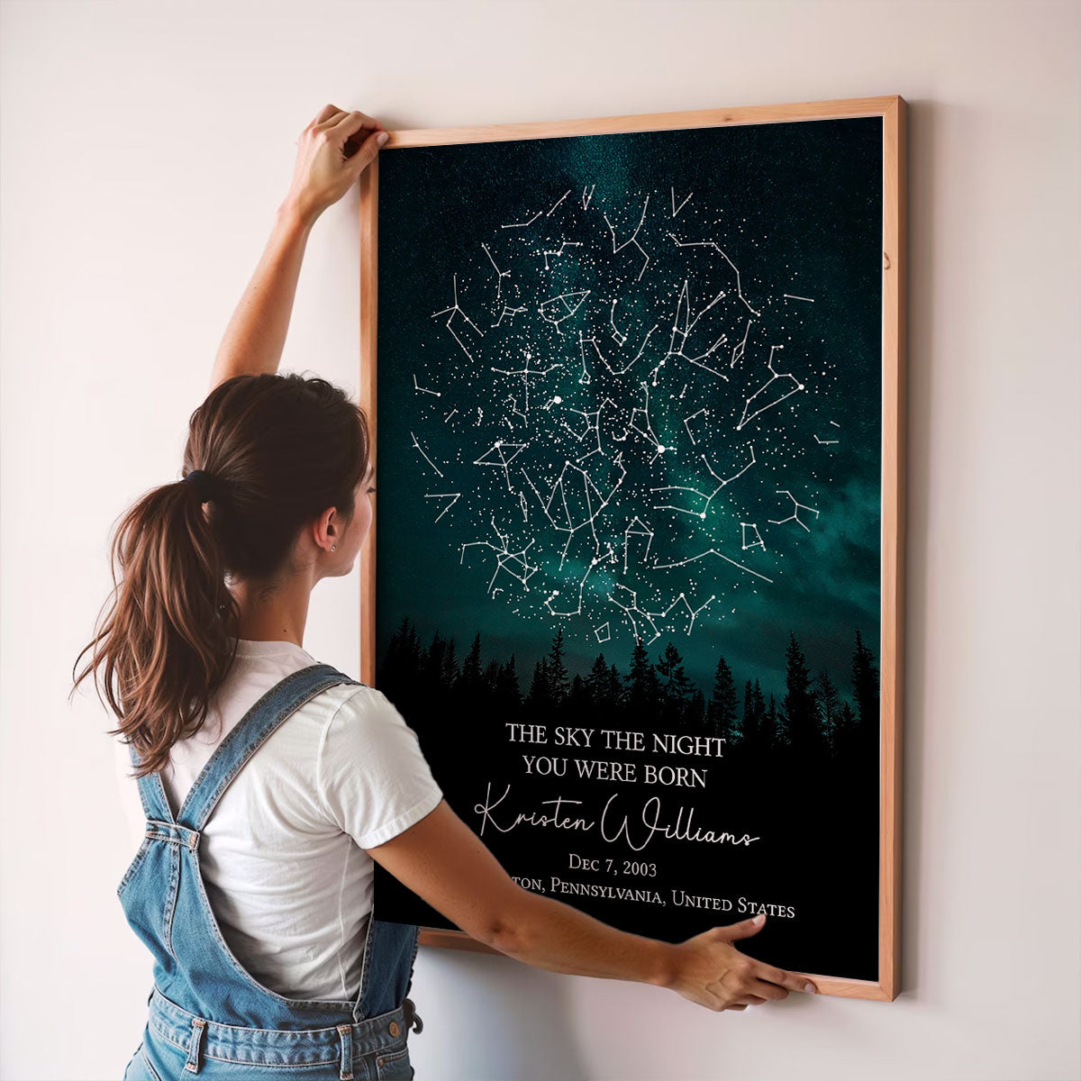 The Stars on the Night You Were Born Custom Star Map, Heartfelt Gift for Husband, Wife, Daughter, Son, Granddaughter, Grandson, Birthday Gift