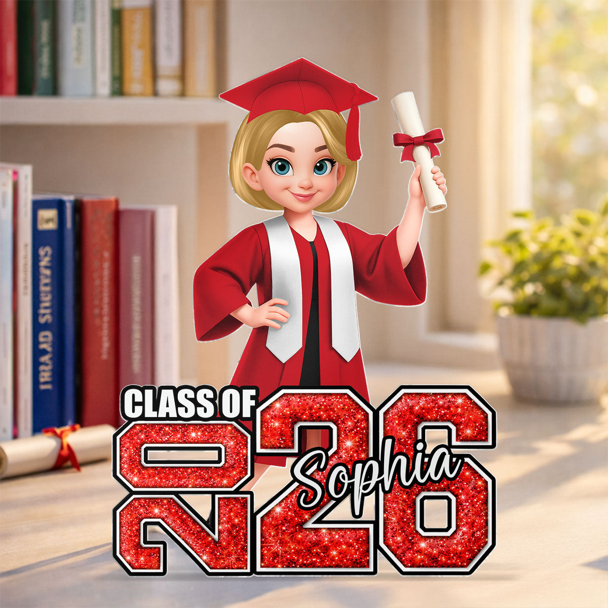 Senior Graduation Gift 2026 Glitter Effect - Personalized Acrylic Block Plaque - Graduation Gift For Seniors, Daughter, Son, Grandkids