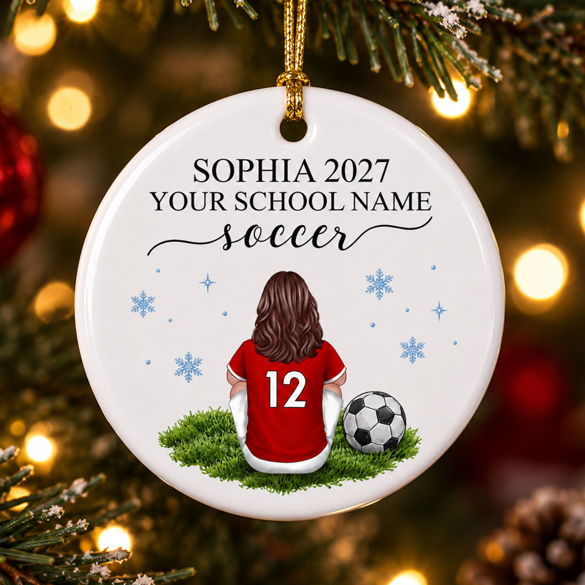 Soccer Senior - Personalized Ceramic Ornament - Senior Night Christmas Gift For Soccer Player, Soccer Team Gift