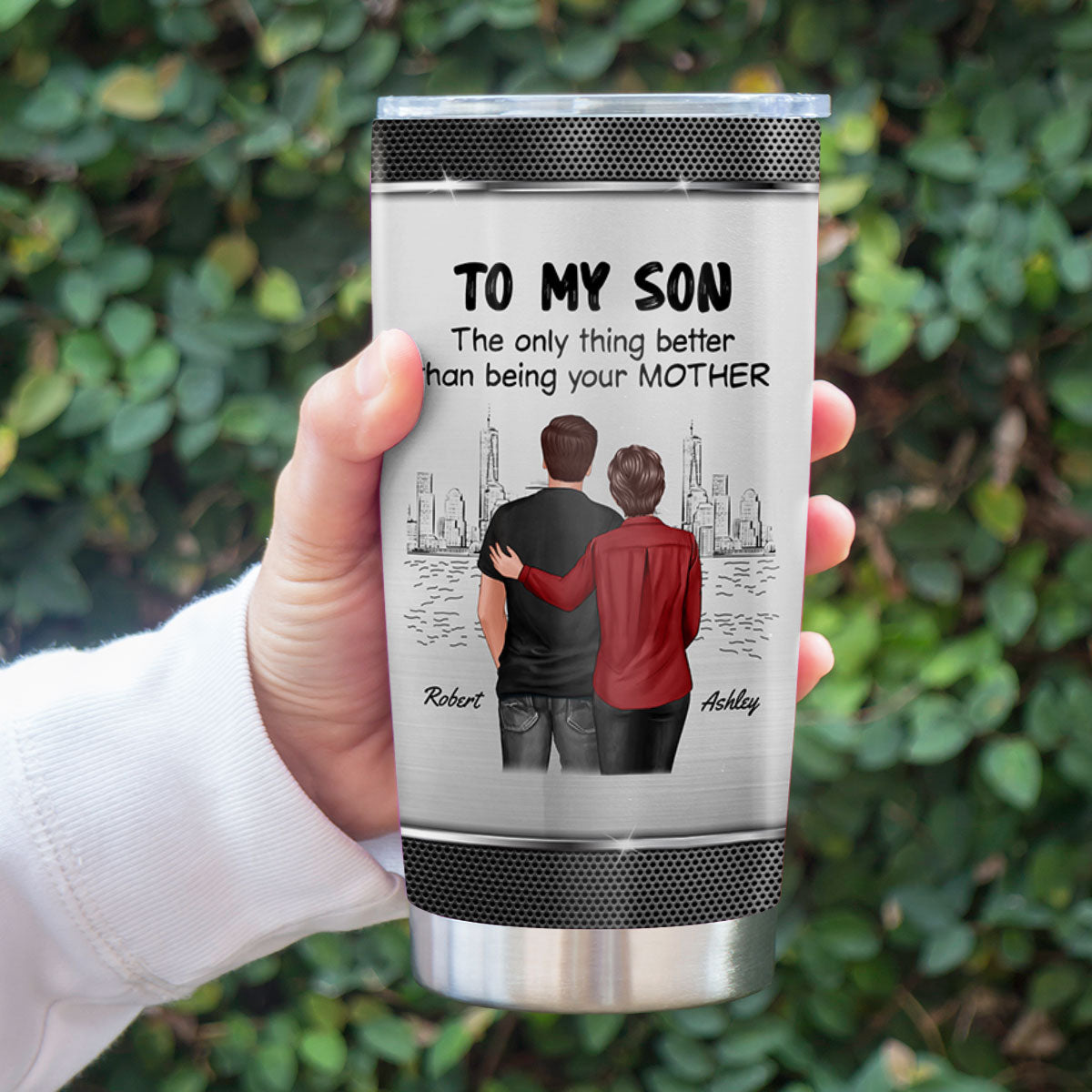 From Mom To Son Watching You Be A Dad Personalized Tumbler, Gift For Son