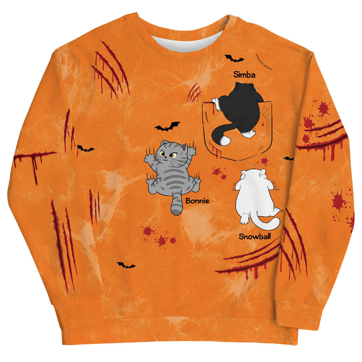 Spooky Cats Crawling Personalized Sweatshirt, Halloween Costume For Cat Lover