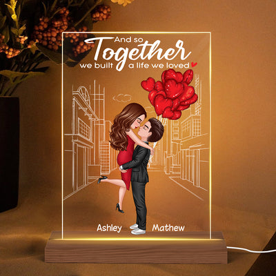 Street Outline Hugging Couple Personalized Acrylic LED Night Light LED Lamp