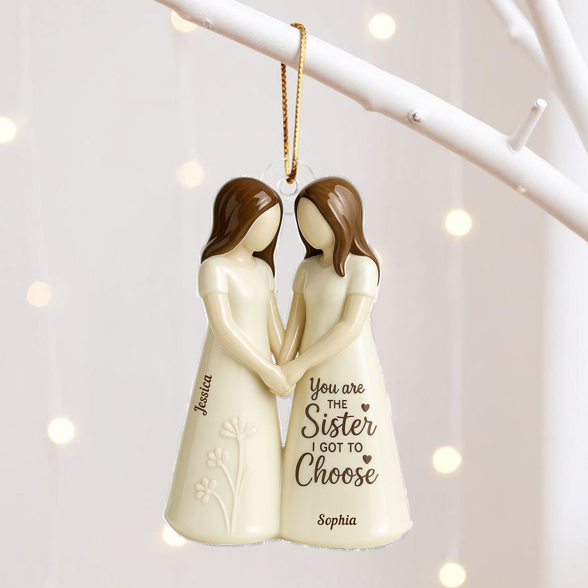 You Are The Sister I Got To Choose 3D Effect Personalized Flat Acrylic Ornament, Birthday Gift Friendship Gift for Besties, Best Friends