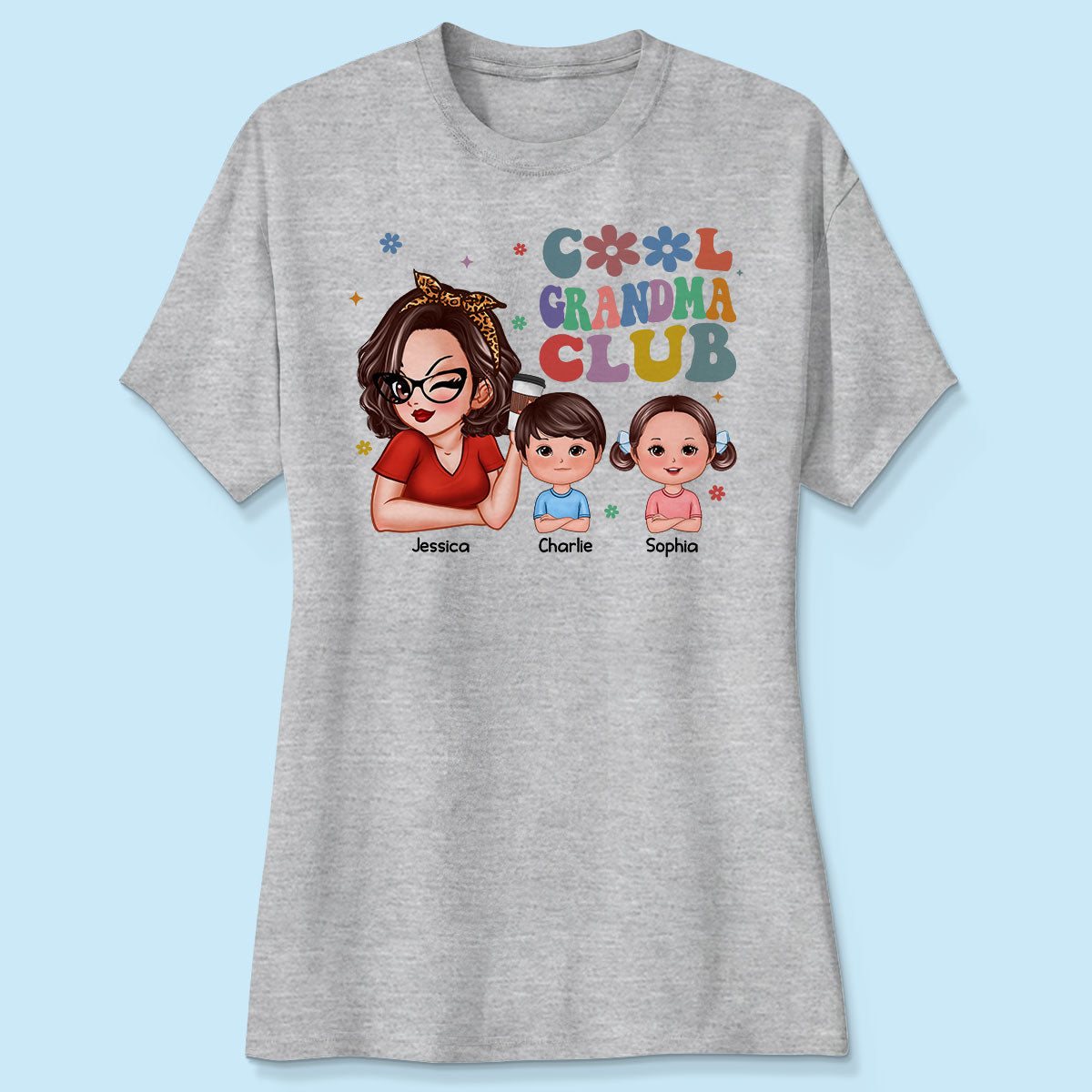 Cool Grandma Club Woman And Kids Personalized Shirt