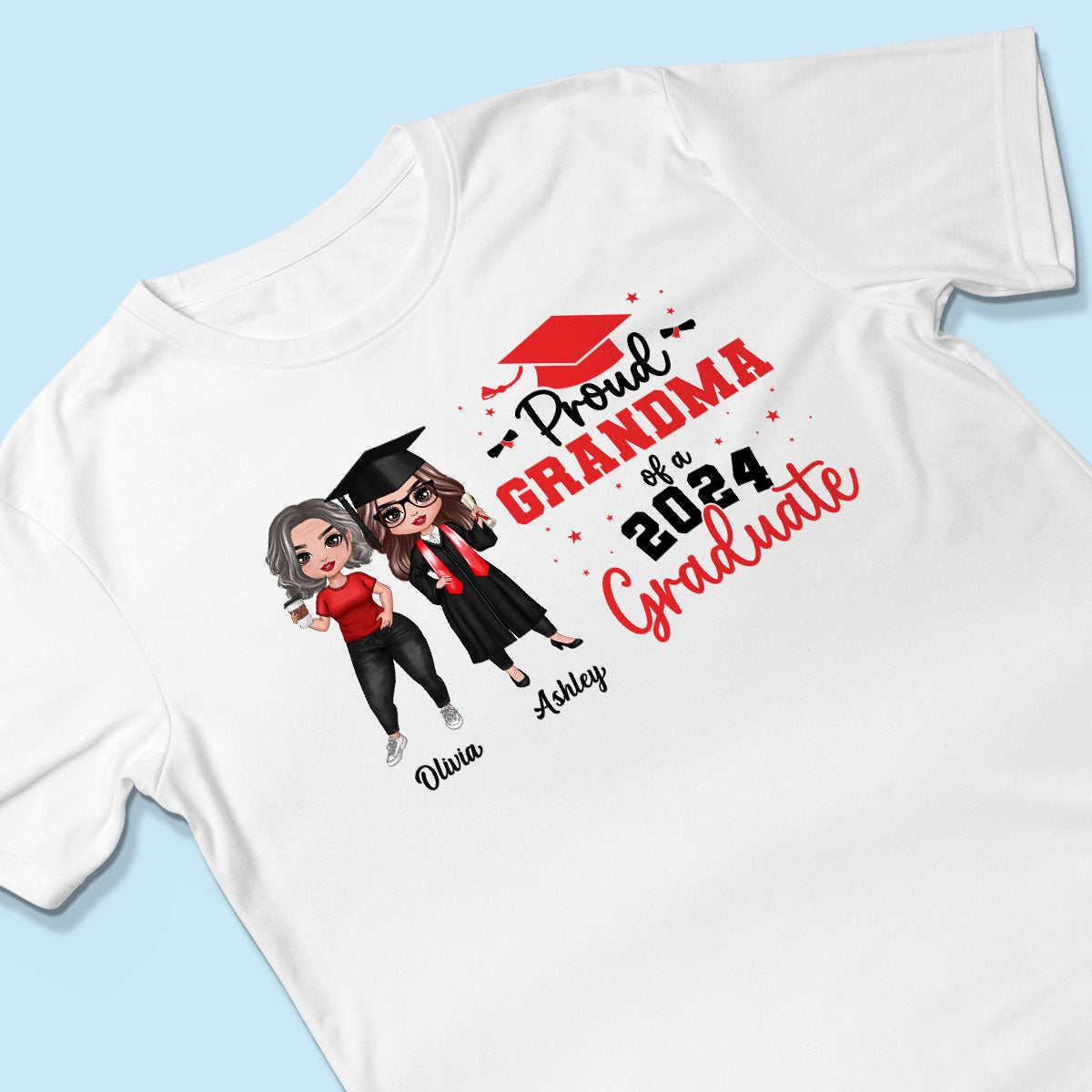 Proud Mom Grandma Of A 2024 Graduate Personalized Shirt