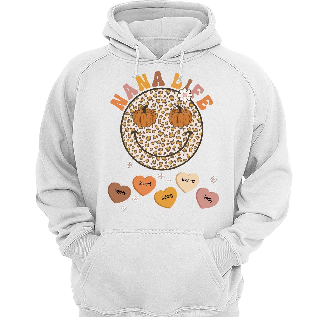 Fall Season Grandma Mom Smiley Face Personalized Shirt