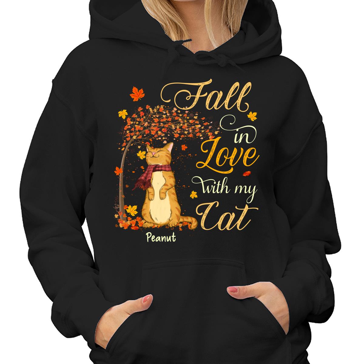 Fall In Love With My Cats Fall Season Personalized Shirt