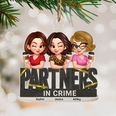 Partners In Crime Brick Pattern Crime Scene Personalized Acrylic Ornament