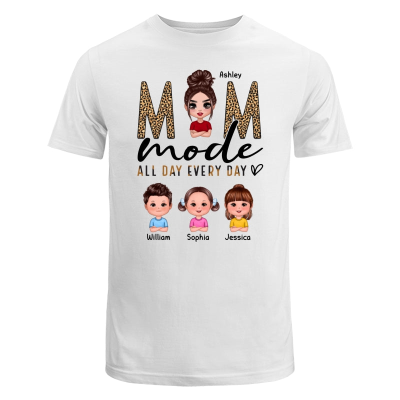 Mom Mode All Day Every Day Doll Mother Children Leopard Pattern Personalized Shirt