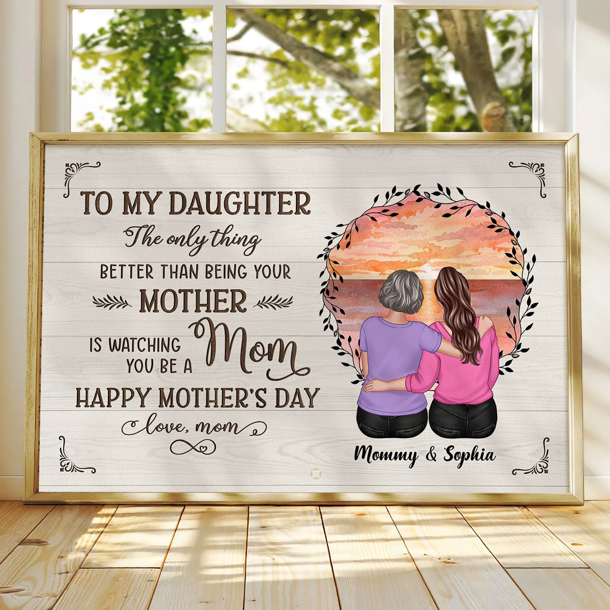 Eternal Beach Landscape To My Daughter From Mom Personalized Poster, Heartfelt 2025 Gift For Daughter