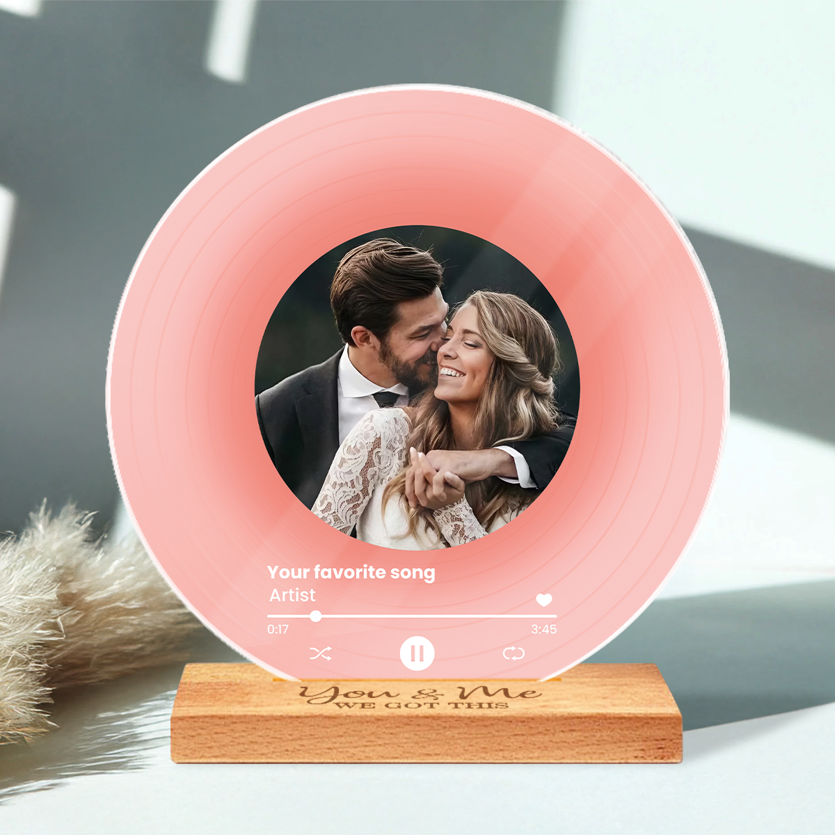 Couple Besties Family Photo Favorite Song Personalized Acrylic Record Plaque, Heartfelt Gift For Couple, For Him, For Her, Boyfriend, Girlfriend, Husband, Wife