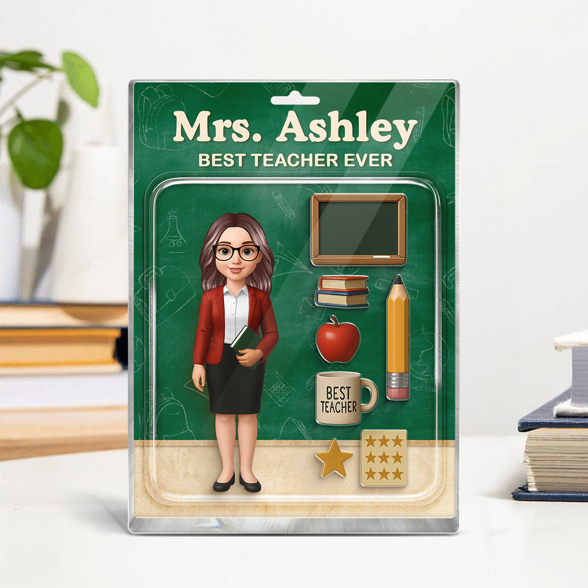 Teacher Action Figure Personalized Acrylic Block, Back To School Gift, Teacher Appreciation Gift