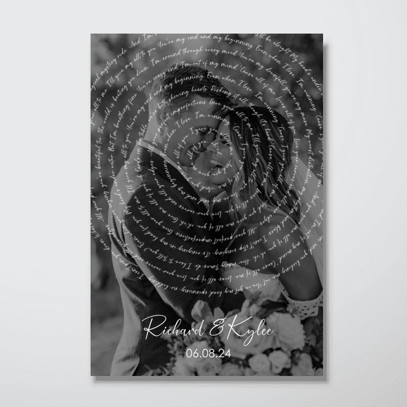 Wedding Song Lyrics with Photo Personalized First Dance Poster, Heartfelt  Gift for her & for him, Vinyl Record