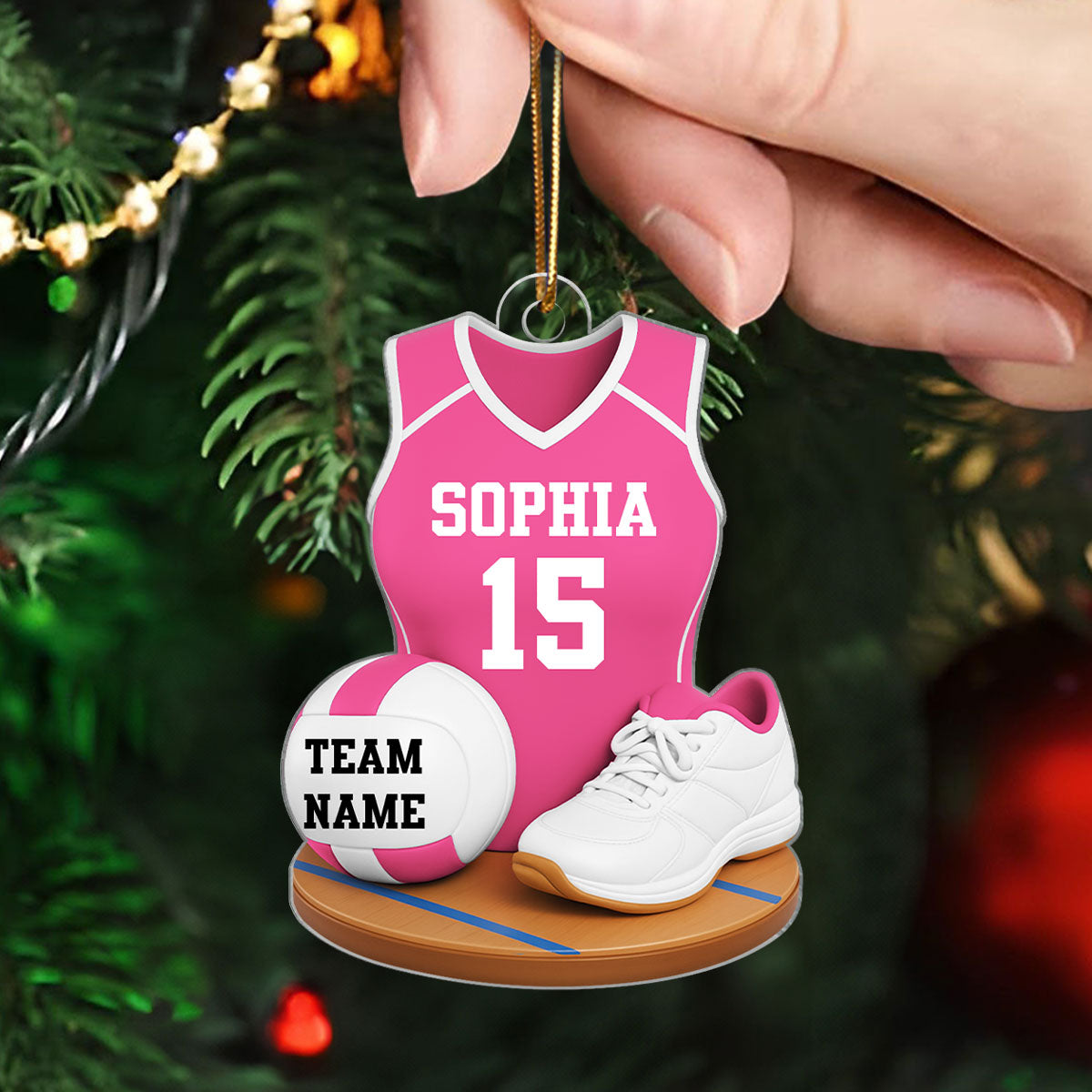 Volleyball Kit 3D Effect - Personalized Acrylic Ornament - Christmas Gift For Daughters, Grandkids