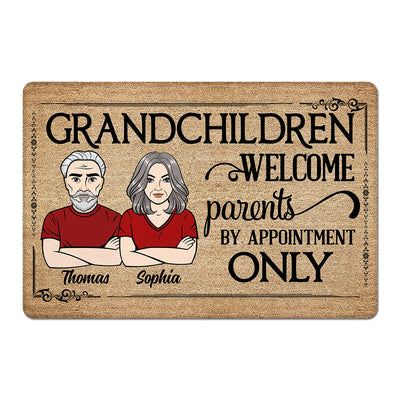 Grandchildren Welcome Parents By Appointment Grandparents Personalized Doormat