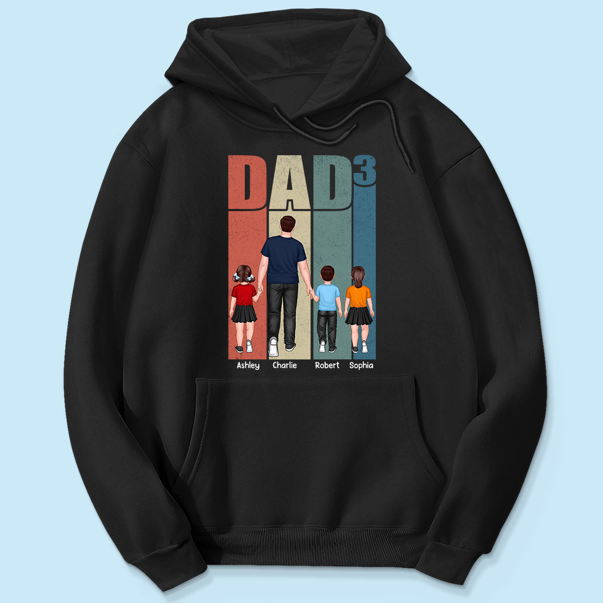 Walking Dad Retro Letters Frame Personalized Shirt