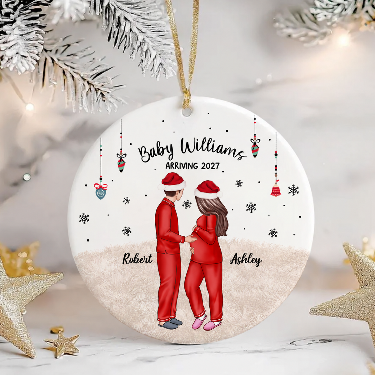 Pregnancy, New Mom Gift, Expecting Parent Gift - Personalized Ornament - New Mom Gift, Expecting Parent Gift