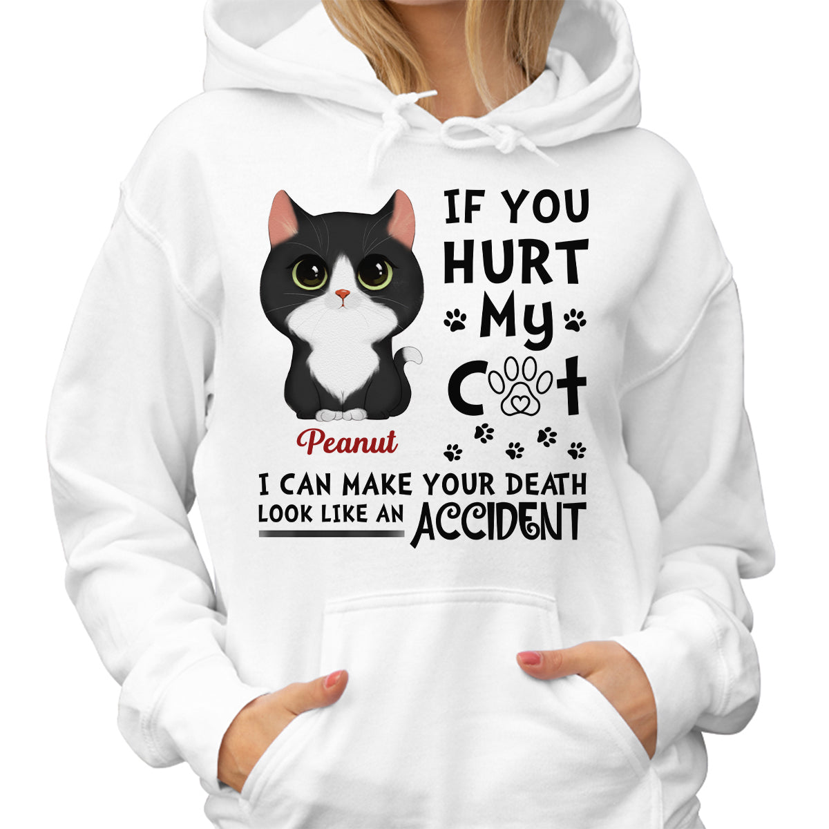 If You Hurt My Cats Watercolor Cute Cats Personalized Shirt