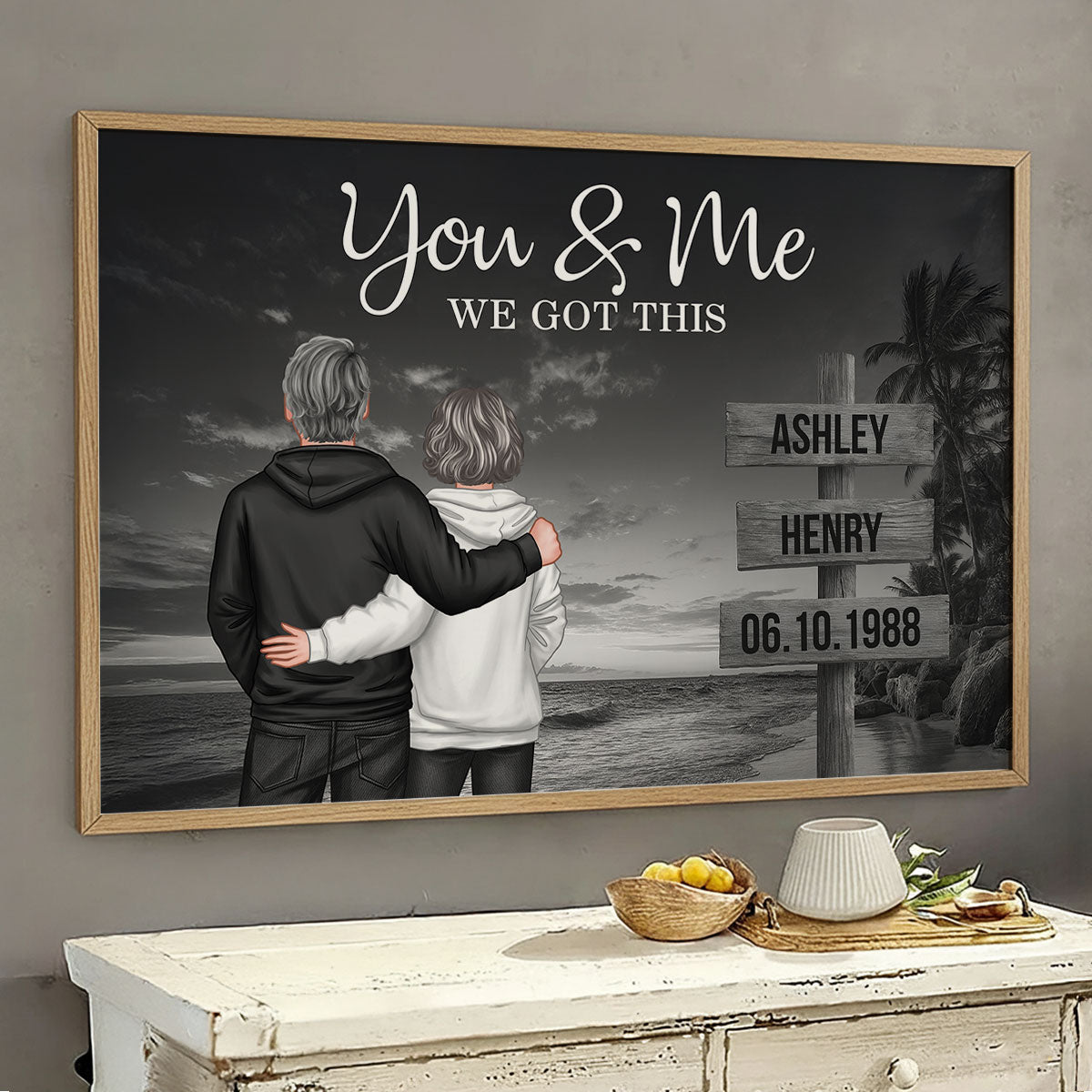 Poaster Signs Retro Couple Street Sign Beach Landscape - Personalized Poster - Heart ...