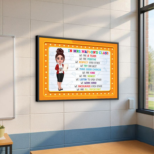 Classroom Rules Personalized Teacher Poster, Motivational Posters for Classroom Decorations, Teacher Supplies