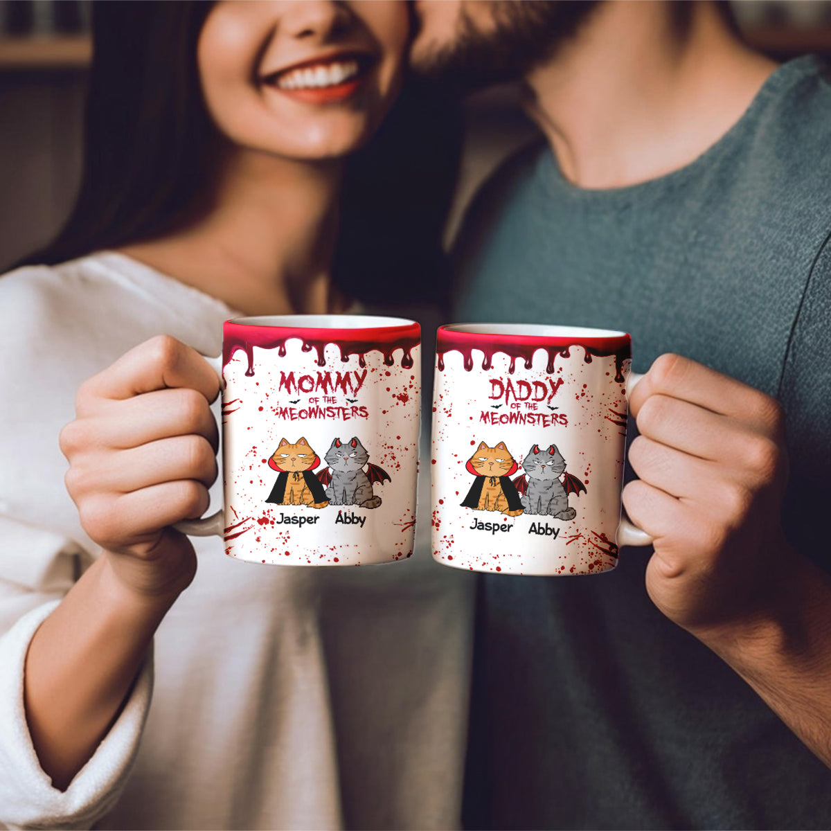 Halloween Mommy Daddy Of The Monsters Cats Personalized Mug