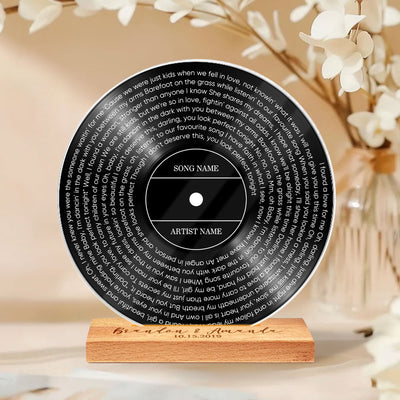 Our First Dance Vinyl Record Wedding Song Lyrics Acrylic Plaque, Perfect Anniversary Keepsake Gift For Couples For Her For Him