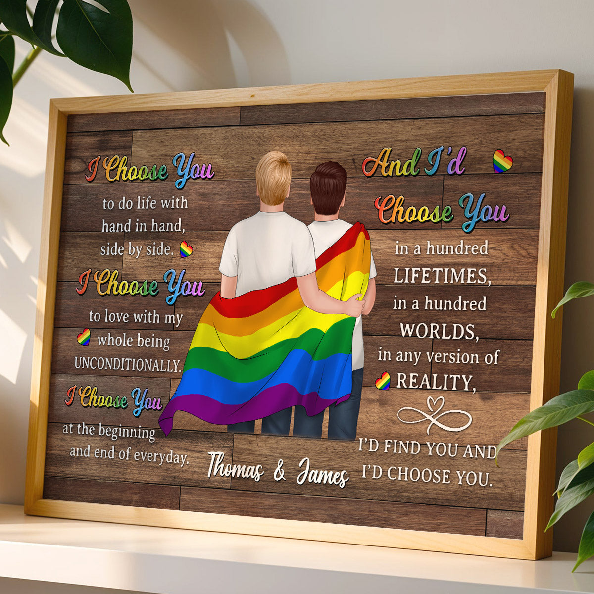 LGBTQ+ Couple I Choose You Pride Month Personalized Poster, Gift For Couple