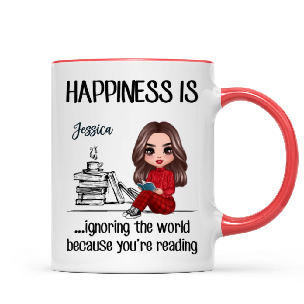 Happiness Is Ignoring The World Because You‘re Reading Book Personalized Mug