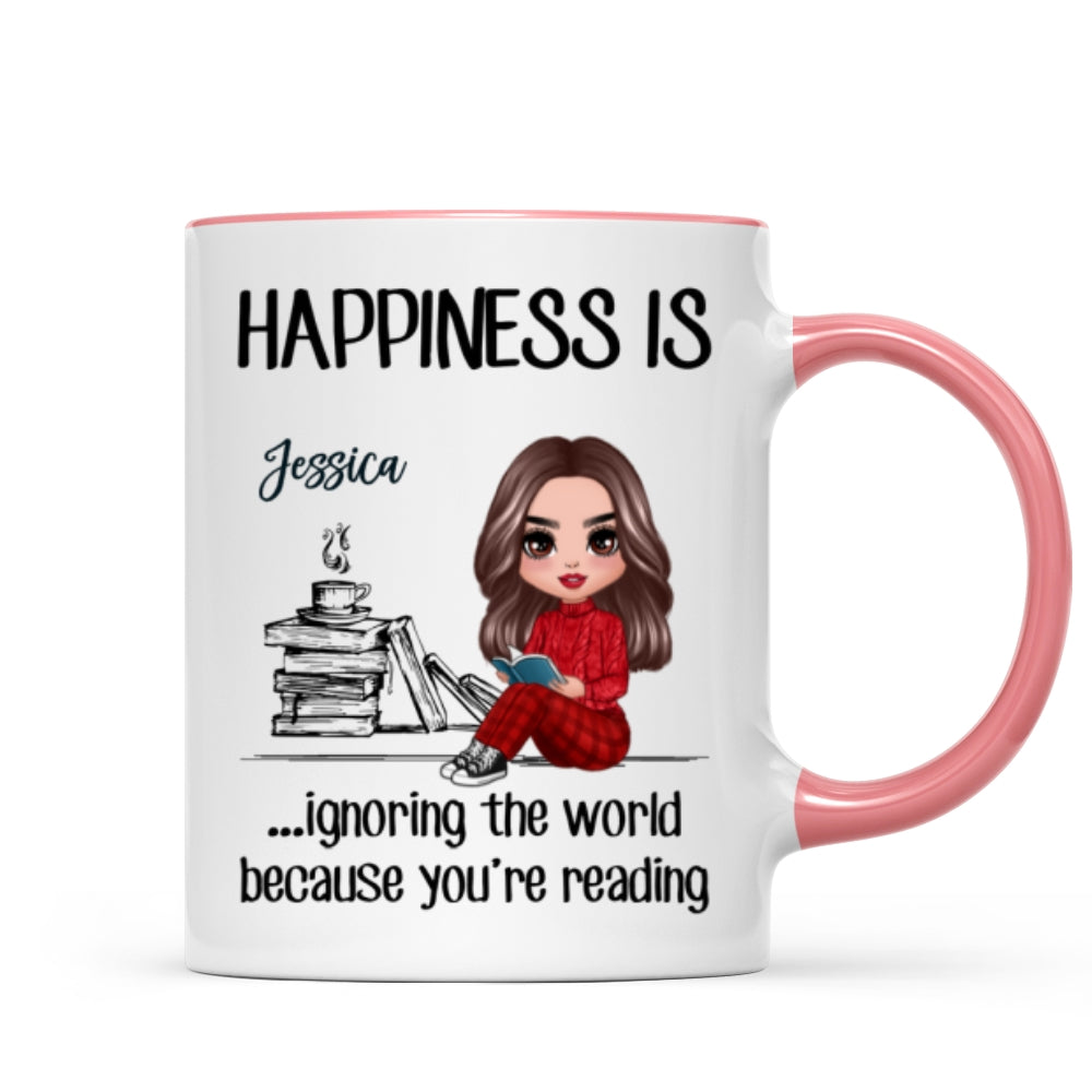 Happiness Is Ignoring The World Because You‘re Reading Book Personalized Mug