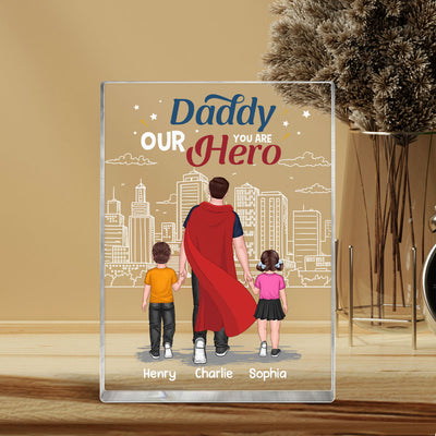 Super Hero Daddy Personalized Rectangle Acrylic Block Plaque