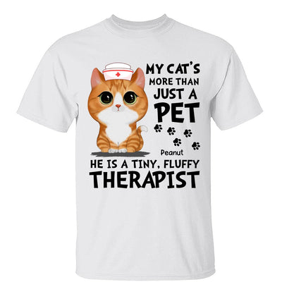 Cats Are My Therapists Cute Watercolor Cat Personalized Shirt